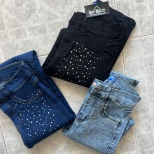 JEANS CHUPIN GLITTER ELASTIZADOS LAS LOCAS talle del 36 al 46